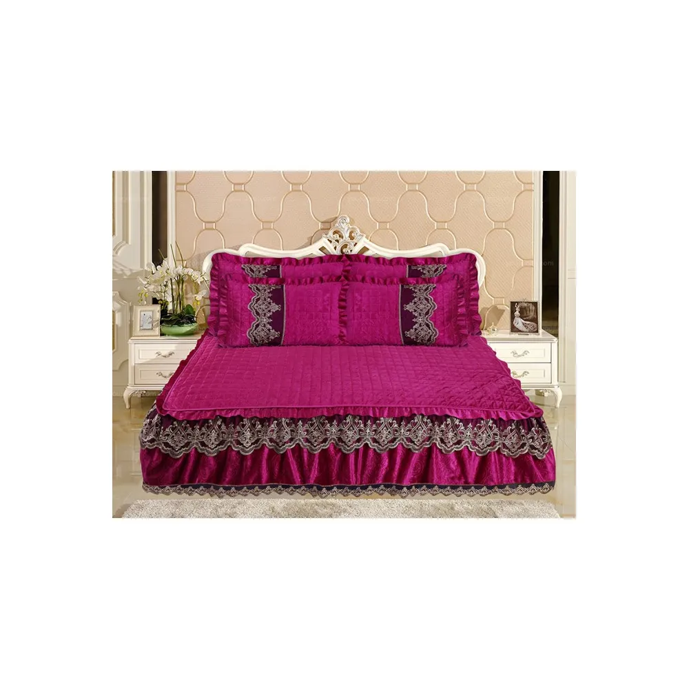 Set Cuvertura Pat Catifea, Mov -LIM58