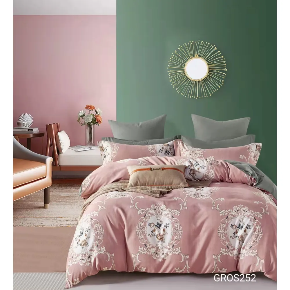 Lenjerie de Pat Bumbac Finet, 6 Piese, Pat Dublu - EAT108