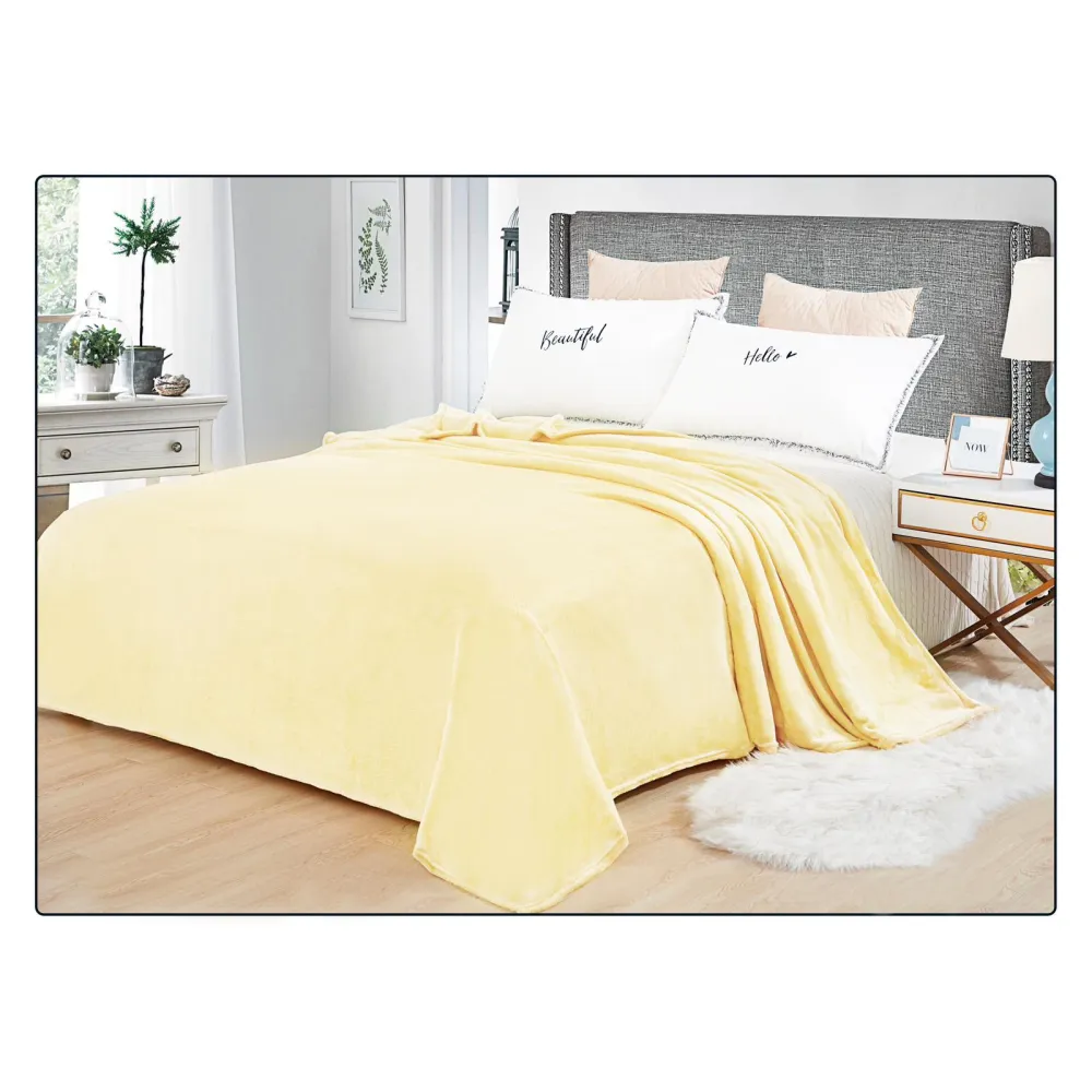 Patura Cocolino Moale Soft pentru Pat Dublu, Galben - DNA14