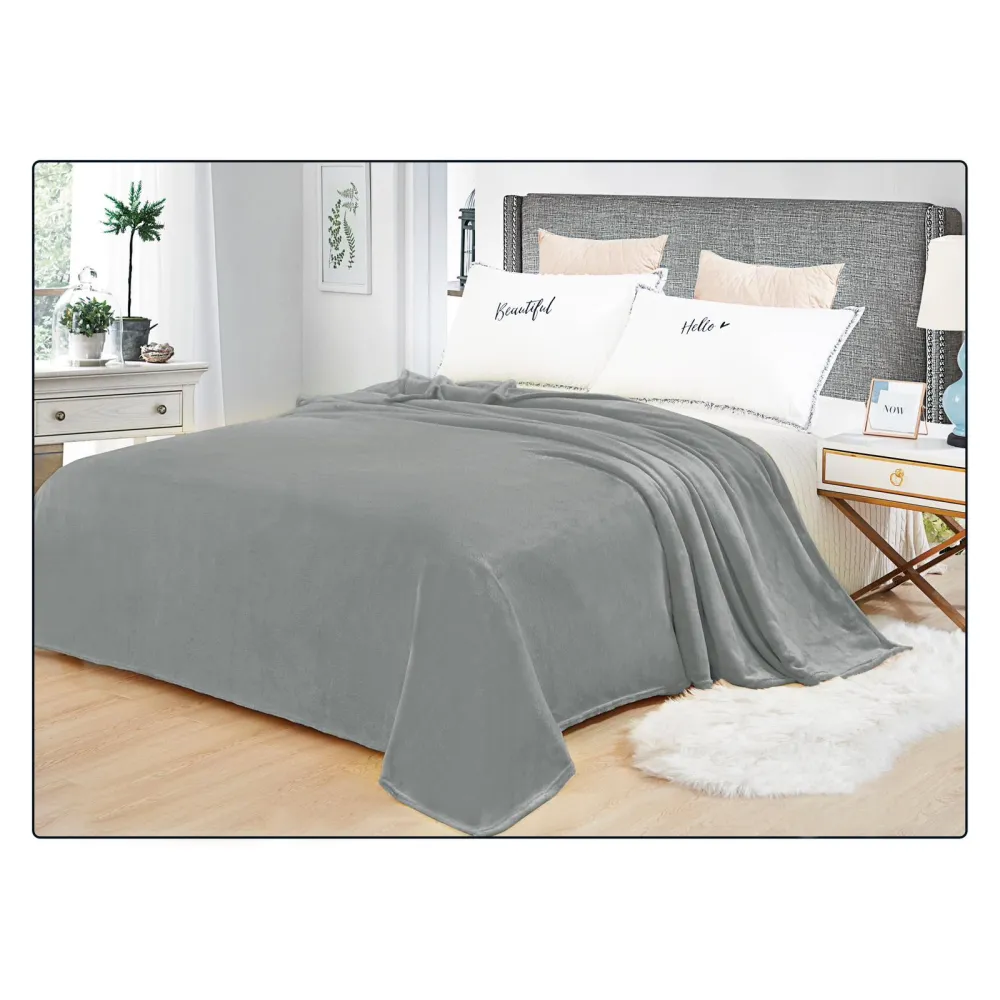 Patura Cocolino Moale Soft pentru Pat Dublu, Gri - DNA18