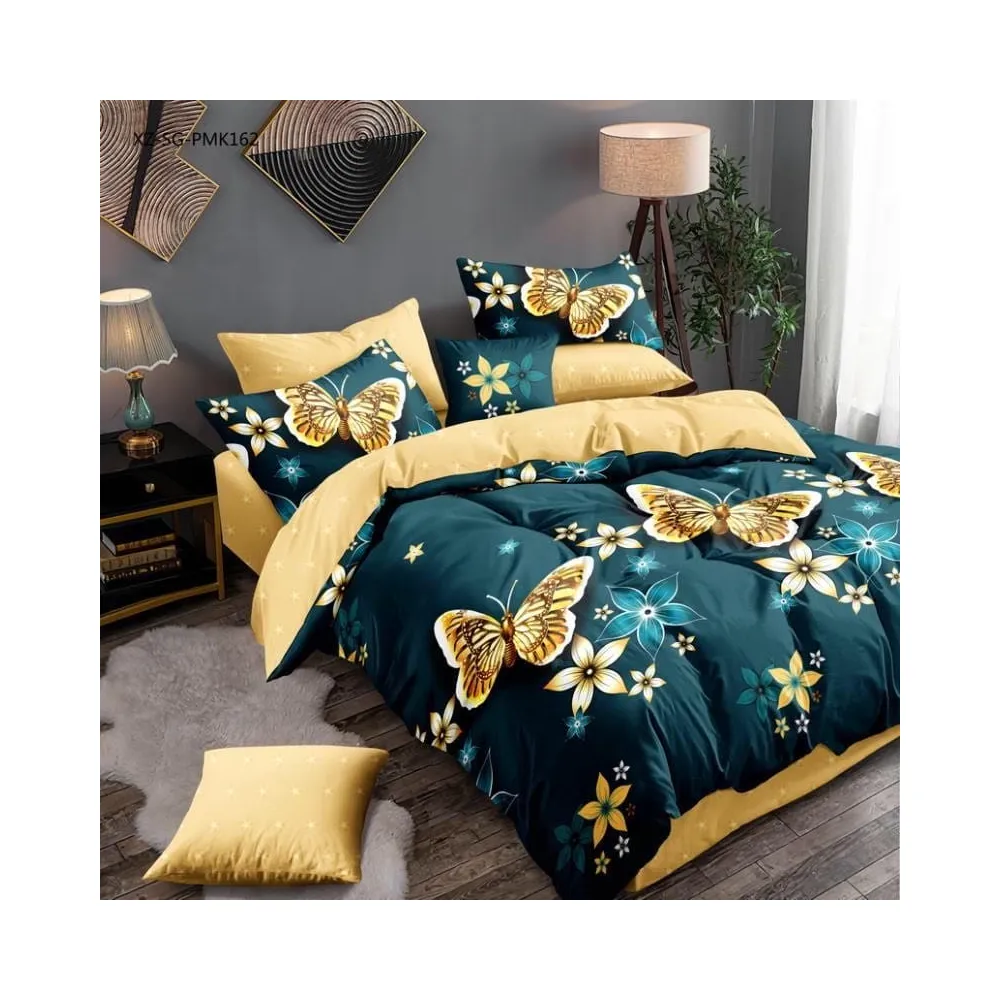 Lenjerie de Pat Bumbac Finet, 6 Piese, Pat Dublu - EAT135