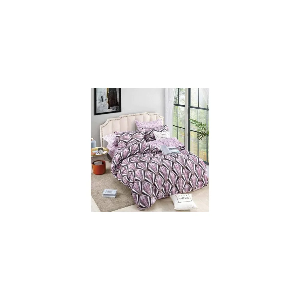 Lenjerie de Pat, Bumbac Finet, 6 Piese, Pat Dublu -JO56