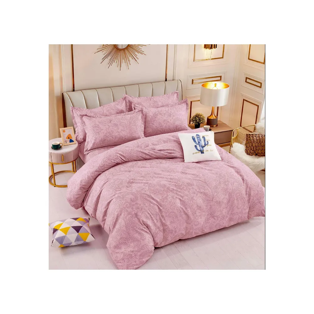 Lenjerie de Pat, Bumbac Finet, 6 Piese, Pat Dublu -JO3