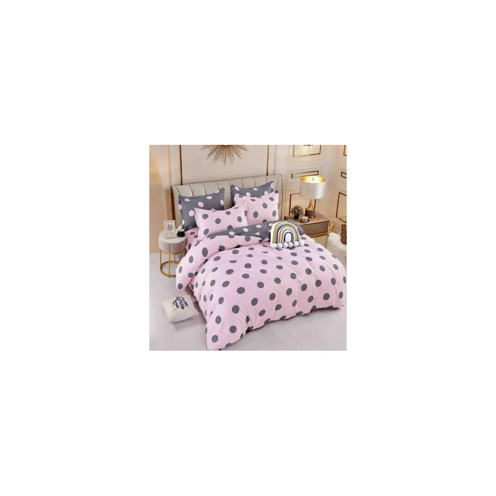 Lenjerie de Pat, Bumbac Finet, 6 Piese, Pat Dublu -JO80