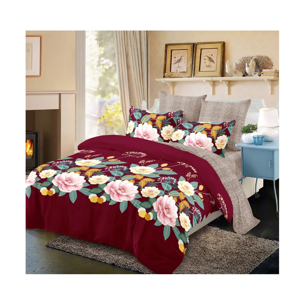 Lenjerie de pat Bumbac Finet 6 piese cu elastic -FR356