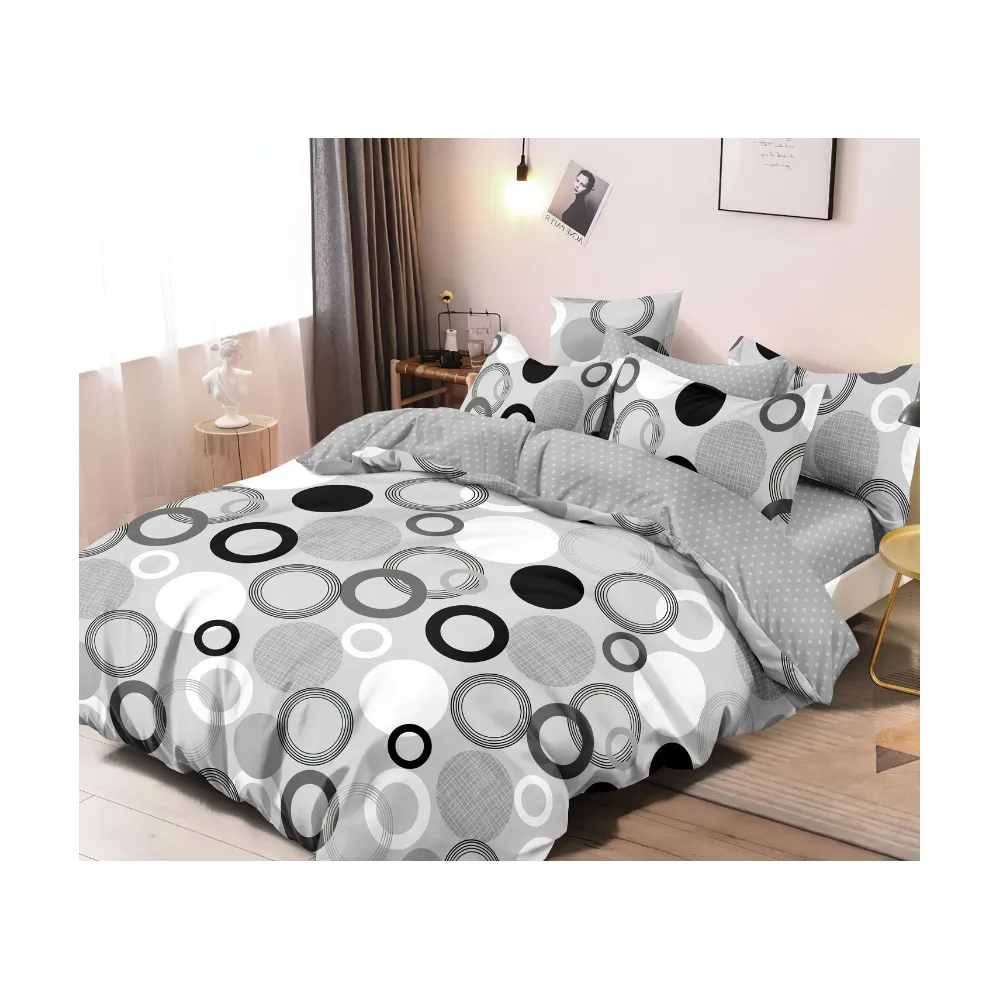 Lenjerie de pat Bumbac Finet 6 piese cu elastic -PUC21