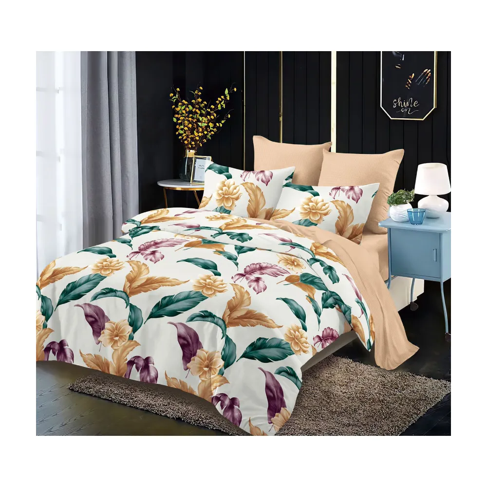 Lenjerie de pat Bumbac Finet 6 piese cu elastic - FR363