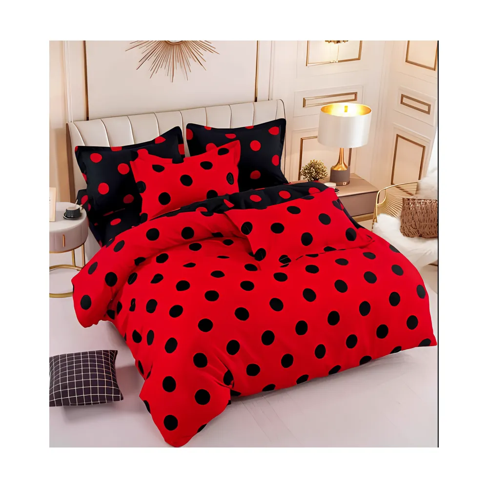 Lenjerie de Pat, Bumbac Finet, 6 Piese, Pat Dublu -JO81