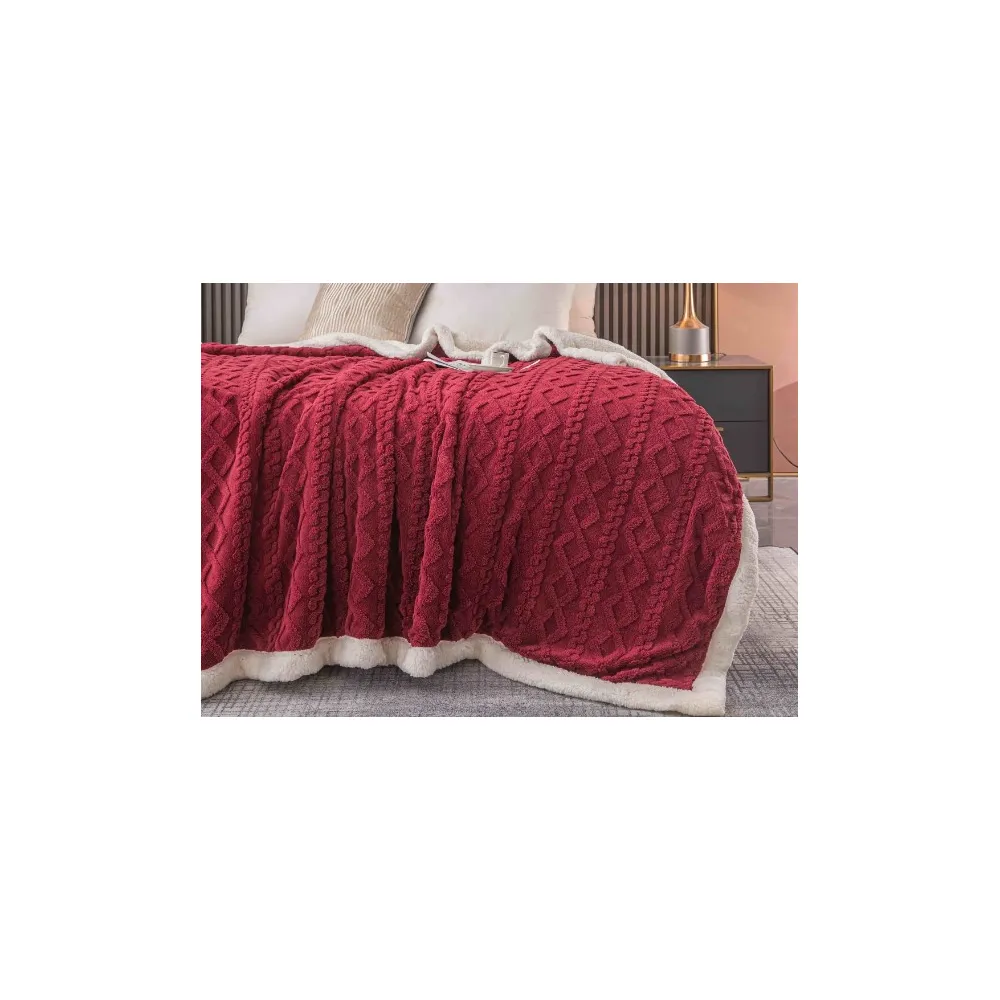 Patura Cocolino cu Blanita Uni, Model Tricotat-JO259 GRENA