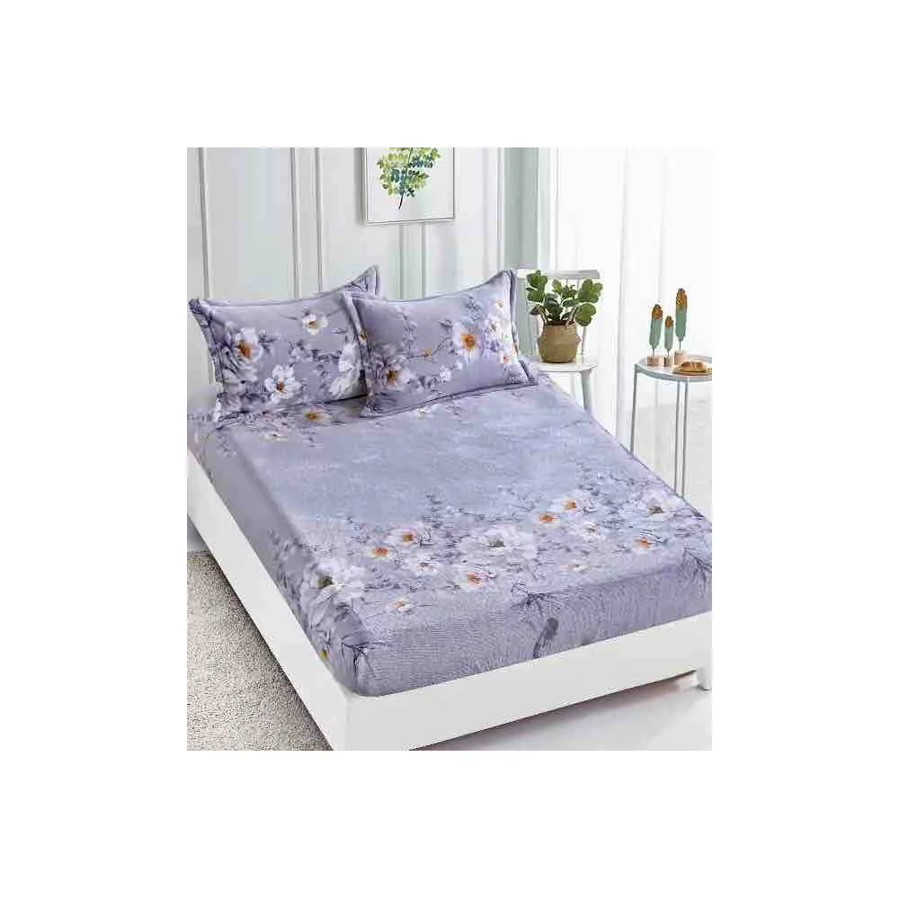 Husa de Pat Cocolino cu Elastic + 2 Fete de Perna - JO785 Gri-Negru