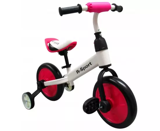 Bicicleta cu pedale si roti ajutatoare R-Sport P1- Roz