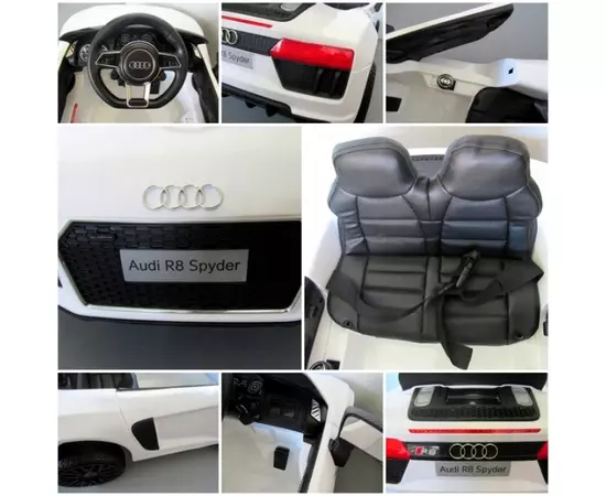 Masinuta electrica cu telecomanda Audi R8 R-Sport - Alb