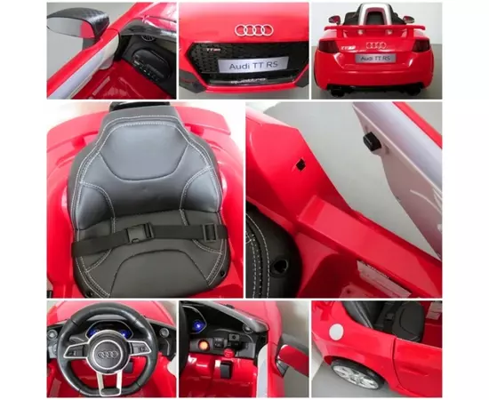 Masinuta electrica cu telecomanda, roti EVA, scaun piele Audi TT R-Sport - Rosu