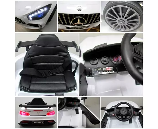 Masinuta electrica cu telecomanda Mercedes AMG GTR-S R-Sport - Alb