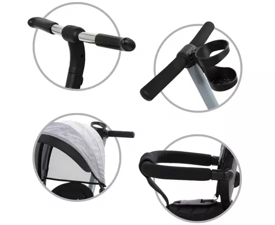 Tricicleta cu sezut rotativ si roti cu spuma EVA Kidwell Axel - Gri