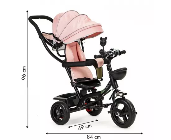 Tricicleta Cu Sezut Rotativ Ecotoys JM-066-9 - Roz