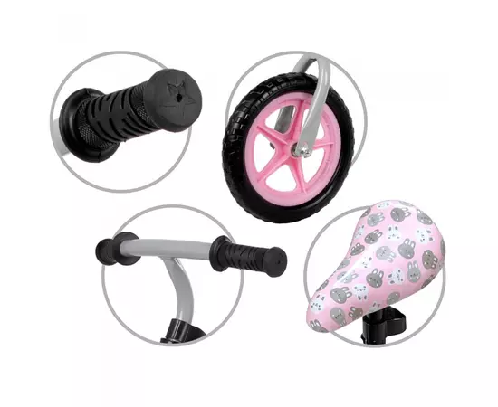 Bicicleta fara pedale Kidwell Rebel White Bunny