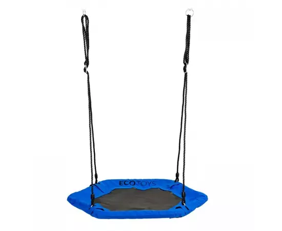 Leagan pentru copii hexagonal, tip cuib de barza, suspendat, Ecotoys MIR6023 - Albastru