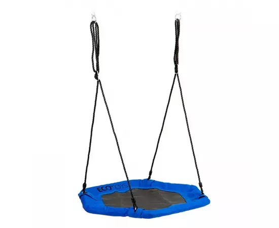 Leagan pentru copii hexagonal, tip cuib de barza, suspendat, Ecotoys MIR6023 - Albastru