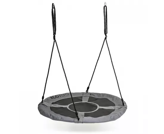 Leagan pentru copii rotund, tip cuib de barza, suspendat, 100 cm, Ecotoys MIR6001 - Gri