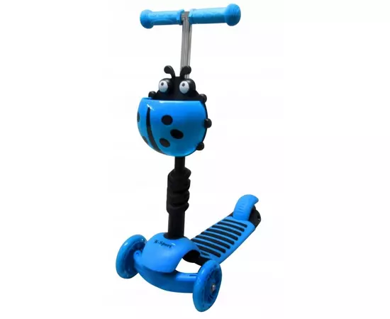 Trotineta 5 in 1, roti cu LED, platforma antiderapanta, JR R-Sport - Albastru