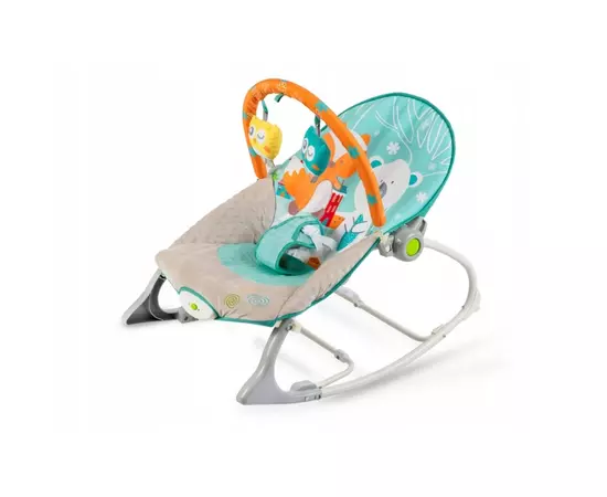 Balansoar cu vibratii, vulpita si ursul, Ricokids 7309 - Turcoaz