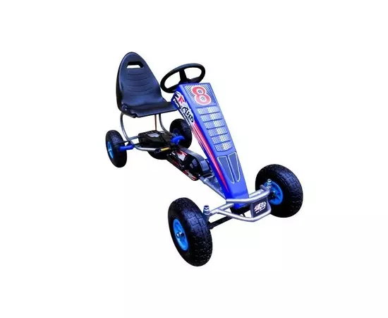 Kart cu pedale Gokart, 4-10 ani, roti gonflabile, G5 R-Sport - Albastru