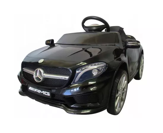 Masinuta electrica cu telecomanda, roti EVA, scaun piele Mercedes GLA45 - Negru