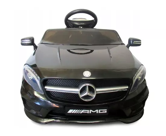 Masinuta electrica cu telecomanda, roti EVA, scaun piele Mercedes GLA45 - Negru