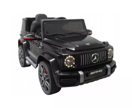Masinuta electrica cu telecomanda, roti EVA, scaun piele Mercedes G63 - Negru