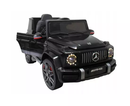 Masinuta electrica cu telecomanda, roti EVA, scaun piele Mercedes G63 - Negru
