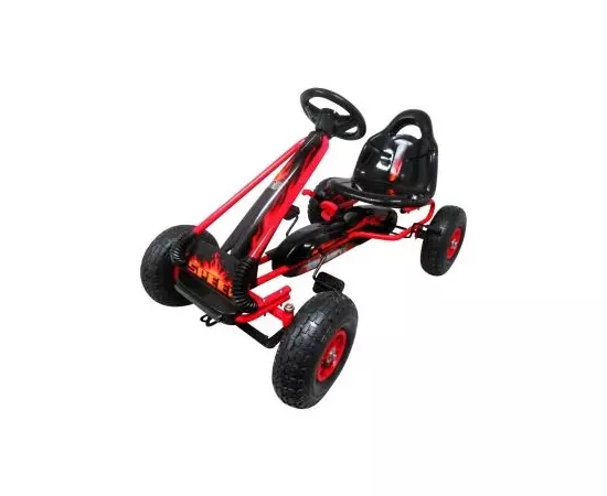 Kart cu pedale Gokart, 3-6 Ani, roti pneumatice din cauciuc, frana de mana, G3 R-Sport - Rosu