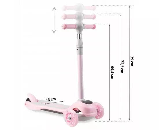 Trotineta cu roti cu LED Ricokids Piko 765001 - Roz