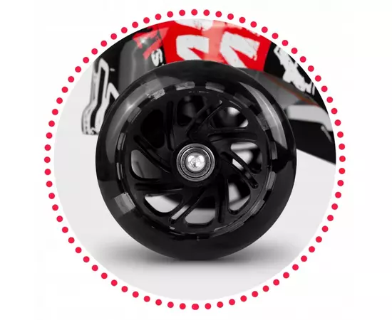 Trotineta cu roti cu LED Ricokids Piko 765010 - Negru -  Alb - Rosu