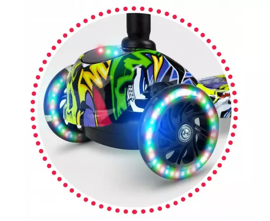 Trotineta cu roti cu LED Ricokids Piko 765011 - Negru - Galben