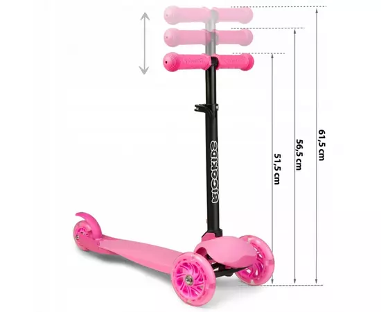 Trotineta cu roti cu LED Ricokids Loco 765102 - Roz