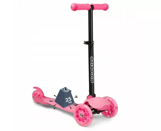 Trotineta cu roti cu LED Ricokids Loco 765102 - Roz