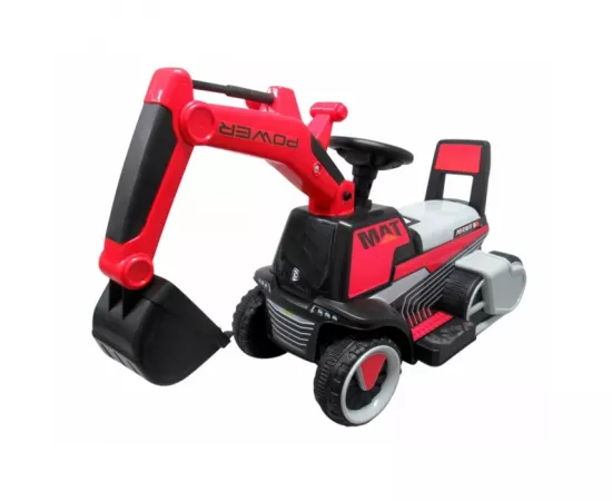 Excavator electric pe baterie cu muzica si lumini LED C3 R-Sport - Rosu