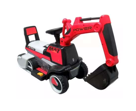 Excavator electric pe baterie cu muzica si lumini LED C3 R-Sport - Rosu