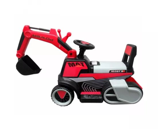 Excavator electric pe baterie cu muzica si lumini LED C3 R-Sport - Rosu
