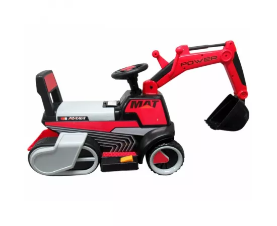 Excavator electric pe baterie cu muzica si lumini LED C3 R-Sport - Rosu