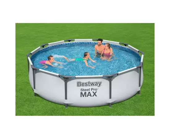 Piscina structura metalica, rotunda, cu filtru, 305x76 cm, Bestway Steel Pro Max