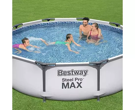 Piscina structura metalica, rotunda, cu filtru, 305x76 cm, Bestway Steel Pro Max