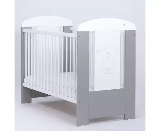 Patut Eurogloria Como cu sertar - Alb cu Bej + Saltea Cocos 7 cm