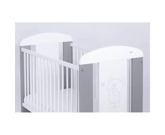 Patut Eurogloria Como cu sertar - Alb cu Bej + Saltea Cocos 7 cm