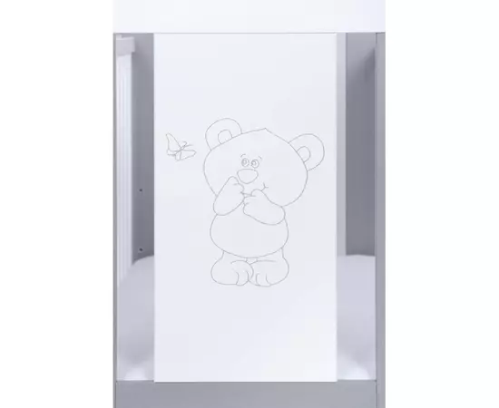 Patut Eurogloria Como cu sertar - Alb cu Roz + Saltea Cocos 7 cm