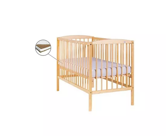 Patut Eurogloria Como fara sertar - Alb cu Bej + Saltea Cocos 10 cm