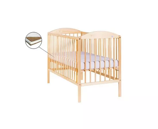 Patut Eurogloria Como cu sertar - Alb cu Albastru + Saltea Cocos 10 cm