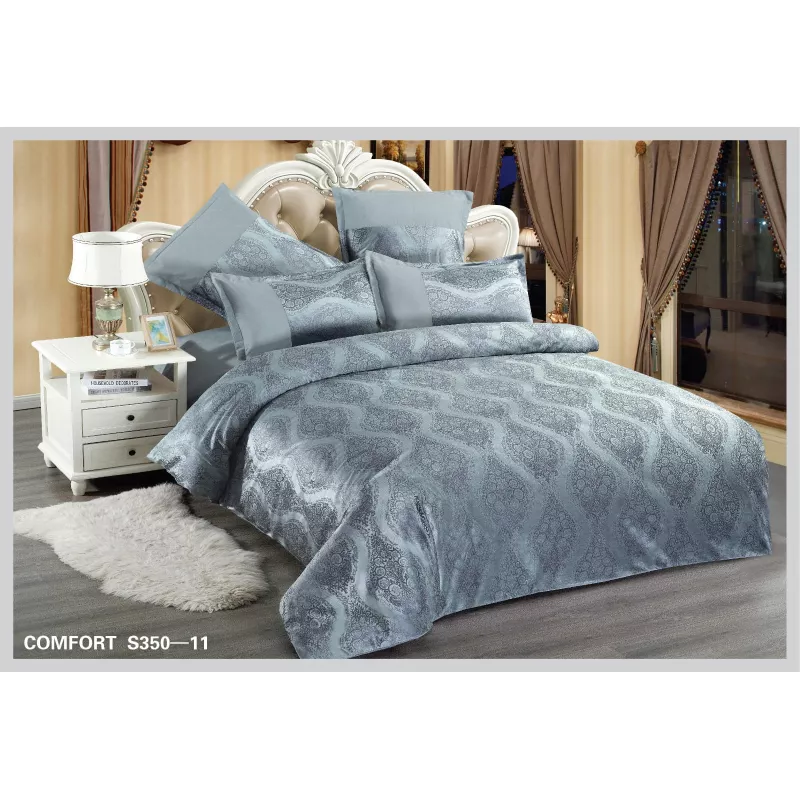 Lenjerie de Pat Bumbac si Catifea, PREMIUM, Pat Dublu, 6 Piese, Gri -  EAT186