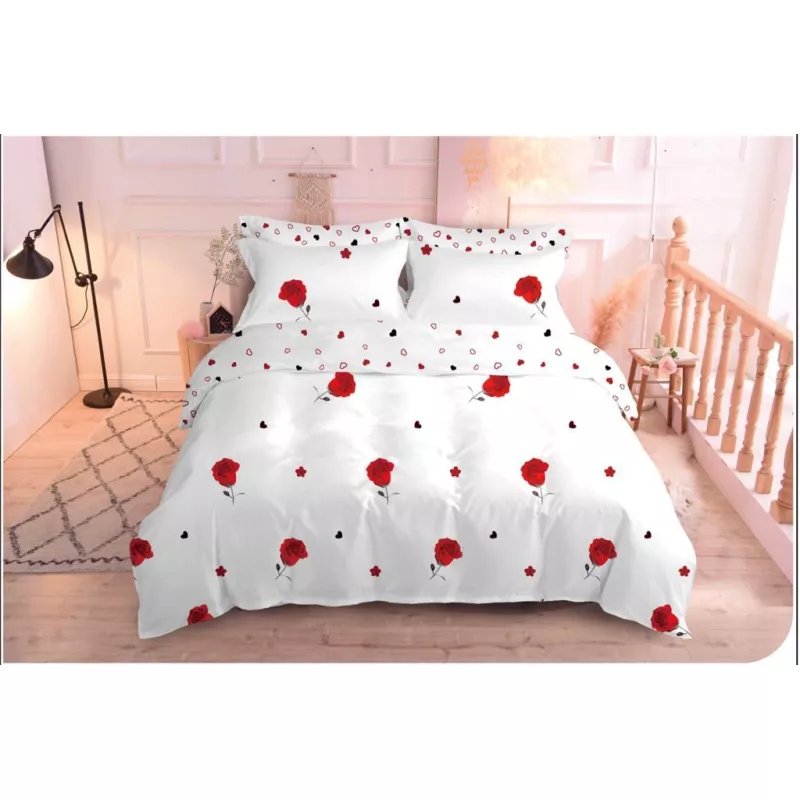 Lenjerie de Pat Bumbac Finet, 6 Piese, Pat Dublu - EAT125